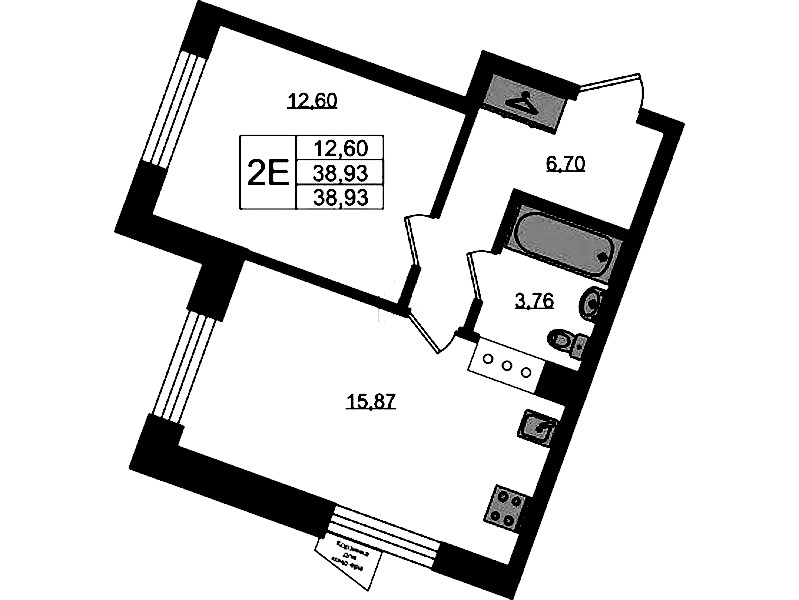 Квартира студия 38.93 м², 4/11 эт., ЖК «VEREN NORT Сертолово»
